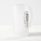  Floral Monogram "D" - Matglas Bierpul (Voorkant rechts)