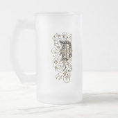 Floral Monogram "D" - Matglas Bierpul (Links)