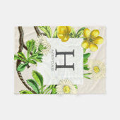 Floral Monogram Daisies Initiaal Greenery Fleece Deken (Voorkant (Horizontaal))