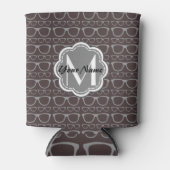 Floral Monogram Dark Nerd Glasses Patroon Blikjeskoeler (Voorkant)