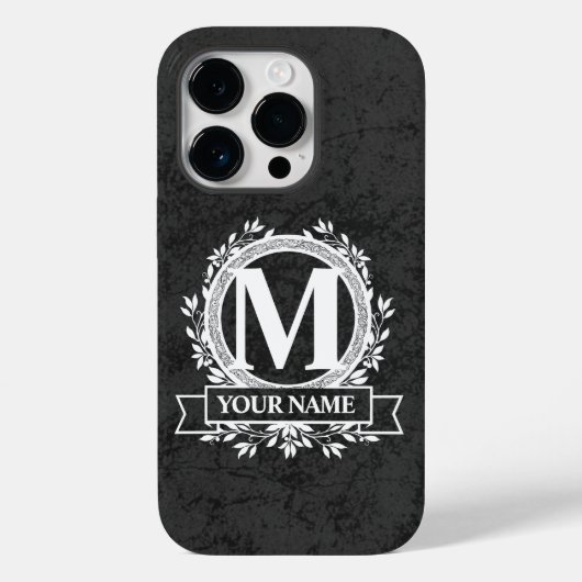 Floral Monogram Design Hoesje-Mate iPhone Case (Achterkant)