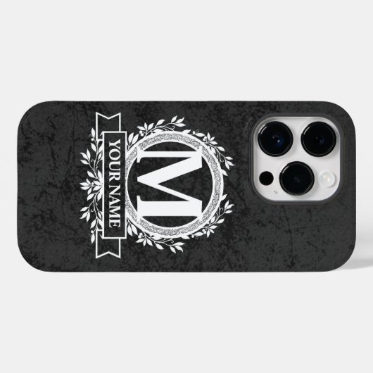 Floral Monogram Design Hoesje-Mate iPhone Case (Achterkant (horizontaal))