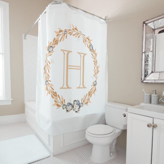 Floral Monogram Douchegordijn (In situ)