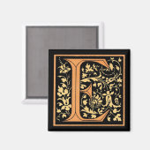  Floral Monogram "E" - Magnet (Voorkant / Achterkant)