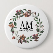  Floral Monogram Edens Garden Ronde Button 4,0 Cm (Voorkant)