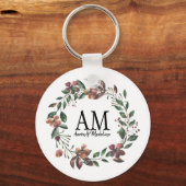 Floral Monogram Edens Garden Sleutelhanger (Voorkant)