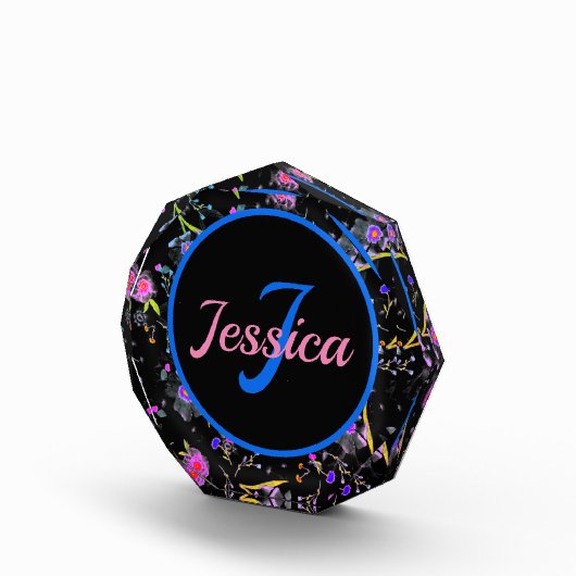 Floral Monogram Elegant Fotoblokken (Rechts)