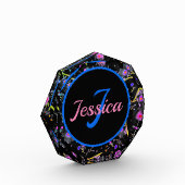 Floral Monogram Elegant Fotoblokken (Links)