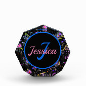 Floral Monogram Elegant Fotoblokken (Voorkant)