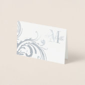 Floral Monogram en naam Folie Kaarten (Voorkant)