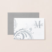 Floral Monogram en naam Folie Kaarten (Voorkant met envelop)