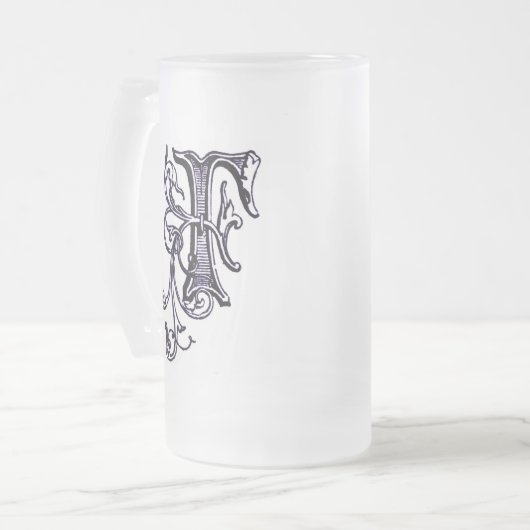Floral Monogram "F" - Mok (Voorkant links)