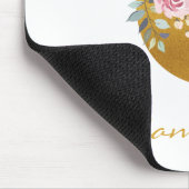 Floral Monogram Faux Gold Name Initiaal personalis Muismat (Hoek)