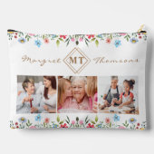 Floral Monogram Foto Accessoire Pouch Naar Mam Etui (Achterkant)