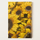 Floral Monogram Geel Goud Zonnebloem Waterverf Planner (Achterkant)