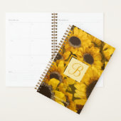Floral Monogram Geel Goud Zonnebloem Waterverf Planner (Display)