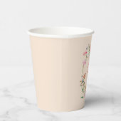 Floral Monogram Genderneutraal Baby shower Papieren Bekers (Rechts)