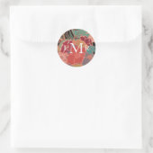 Floral Monogram Gepersonaliseerde Stickers (Tas)