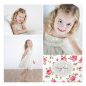 Floral Monogram Girly Foto Collage Afdruk (Voorkant)