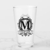 Floral Monogram Glas (Achterkant)