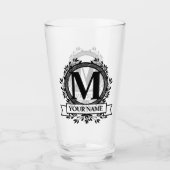 Floral Monogram Glas (Voorkant)