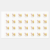 Floral monogram, Greenery Iron on Clothing Labels (Vel)