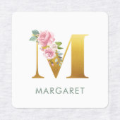 Floral monogram, Greenery Iron on Clothing Labels (Design 1)