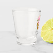Floral Monogram Happy Birthday Persoonlijke naam Shot Glas (Links)