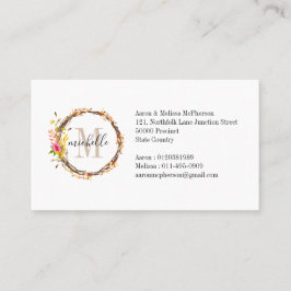  Floral Monogram Herfst Visitekaartje