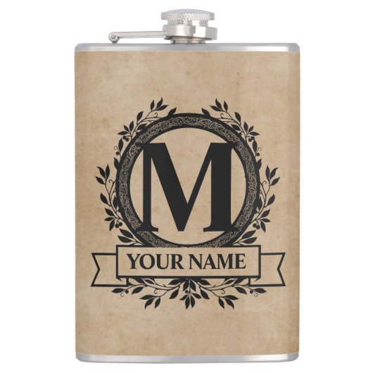 Floral Monogram Heupfles (Voorkant)