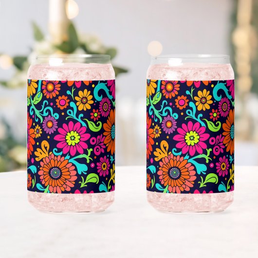 Floral Monogram Huwelijk Champagne Fluiten Blikvorm Glas (Insitu (Huwelijk))