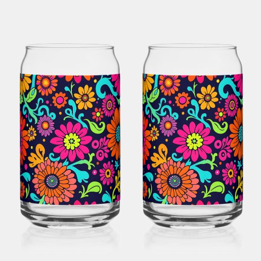 Floral Monogram Huwelijk Champagne Fluiten Blikvorm Glas (Voorkant)