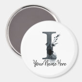 Floral Monogram I Dark Herb Foliage Magneet (Voorkant / Achterkant)