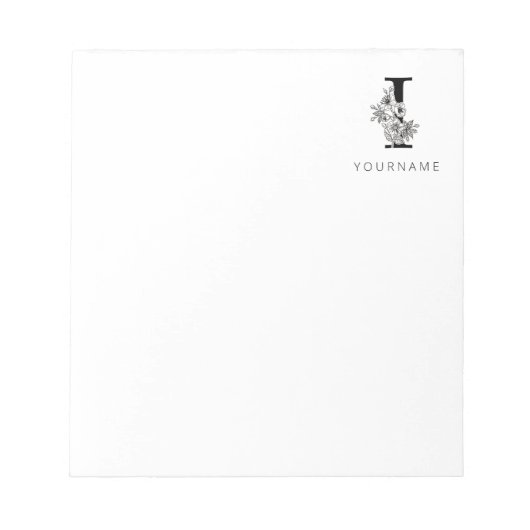 Floral Monogram i Sakura Cherry Blossom Notitieblok (Voorkant)