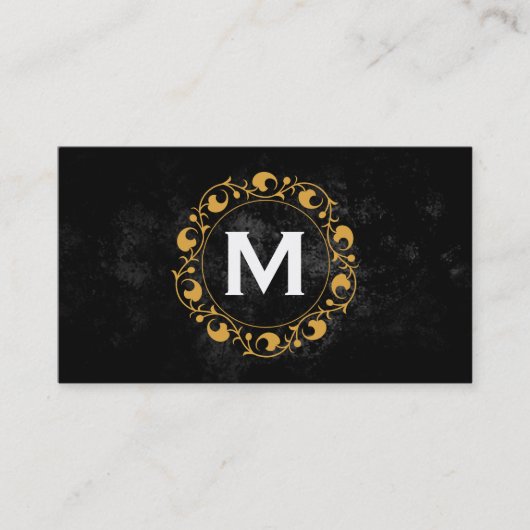 Floral Monogram II | Lux Visitekaartje (Voorkant)