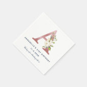 Floral Monogram Initiaal 21st Birthday Roos Gold Servet (Hoek)