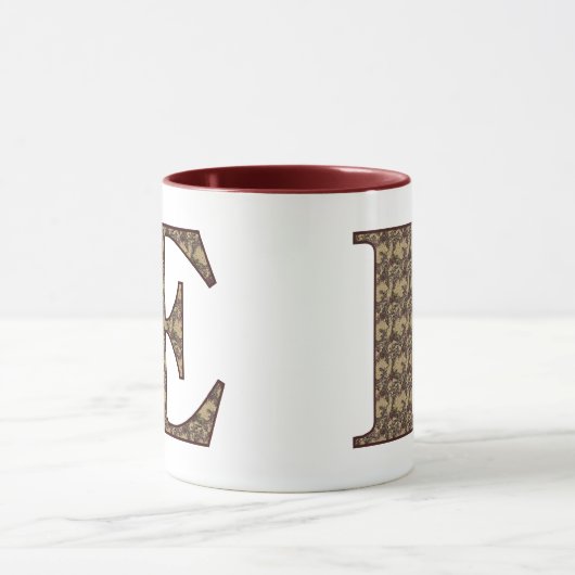 Floral Monogram Initiaal E Elegant Mok (Midden)