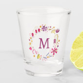 Floral Monogram Initiaal Shot Glas