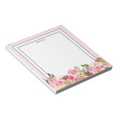 Floral Monogram initiaal, waterverf bloem Notitieblok (Schuin)