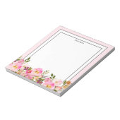 Floral Monogram initiaal, waterverf bloem Notitieblok (Linkerzijde)