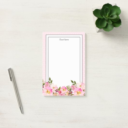 Floral Monogram initiaal, waterverf bloem Post-it® Notes (Kantoor)