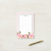 Floral Monogram initiaal, waterverf bloem Post-it® Notes (Op bureau)