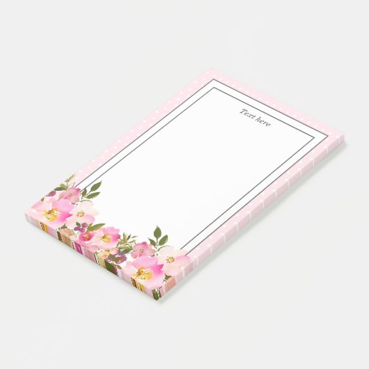 Floral Monogram initiaal, waterverf bloem Post-it® Notes (Schuin)