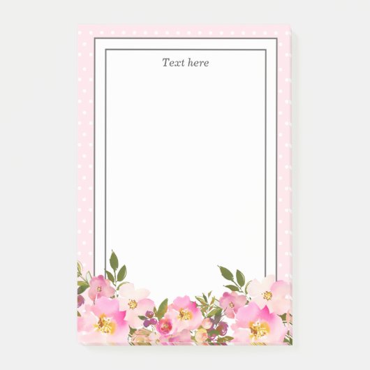 Floral Monogram initiaal, waterverf bloem Post-it® Notes (Voorkant)