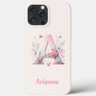 Floral Monogram iPhone 13 Pro Max Hoesje