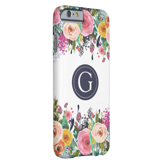Floral Monogram Iphone 6 Hoesje (Achterkant/Rechts)