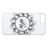 Floral Monogram iPhone 7 Hoesje in wit (Achterkant (Horizontaal))