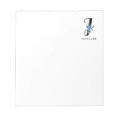 Floral Monogram J Blue Flower Burst Notitieblok (Voorkant)