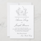 Floral Monogram joods huwelijk uitnodiging (Voorkant)