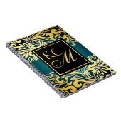  Floral Monogram Journal | blauwgroen Notitieboek (Rechterzijde)